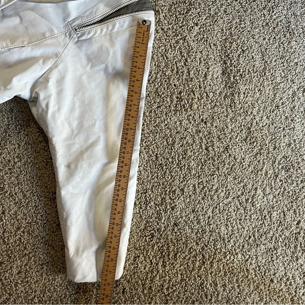 Vintage 80s Comint Argentinian White  and Gray Genuine Leather Jacket - Picture 11 of 16